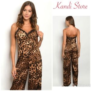 Brown Animal Print Jumpsuit